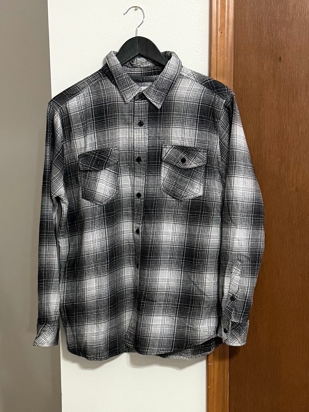 Hurley Black & White Plaid Lightweight Shirt Jacket